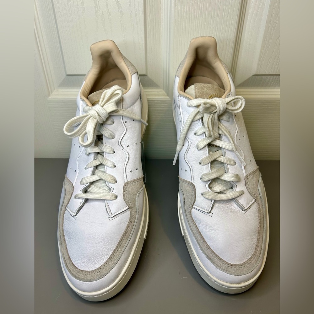 👟”Adidas” Men’s Low Top Leather w/Suede Detail Sneakers Size 12👟